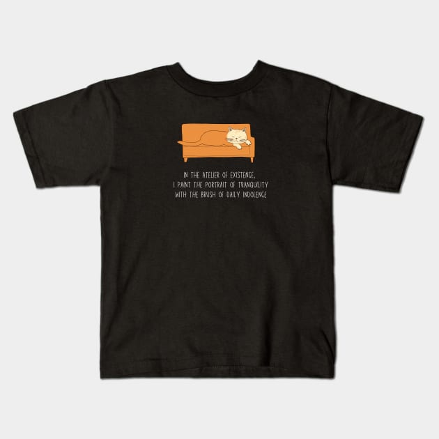 Cat Wisdom b Kids T-Shirt by LoffDesign